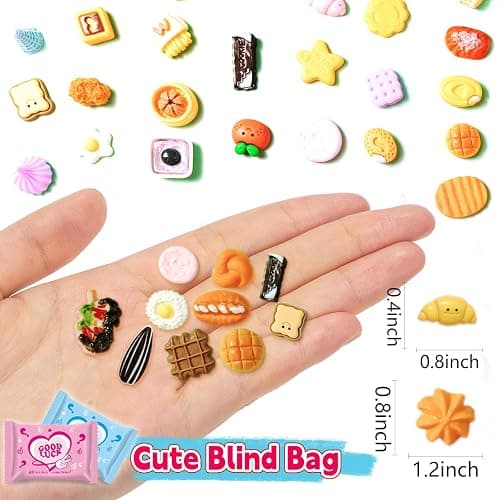CIYOJA 50 Pack Mini Food Blind Bags for Kids - Small Dollhouse Accessories & Party Favors Set with Tiny Resin Food Toys, Perfect for Pretend Cooking Games, Miniature Kitchen Play & Collecting thumbnail 7