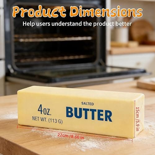 Butter Stick Slow Rising Squishy Toy, 2026 New Soft Realistic Butter Squeeze Ball, Slow Rebound Stress Relief Fidget Toys (1 Pcs) thumbnail 6