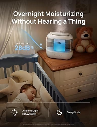 DREO 4L Humidifiers for Bedroom, 36H Runtime, 28 dB Quiet, HM311 | Easy to Refill & Clean, BPA-Free, Nightlight, Supersized Air Humidifiers for Large Room, Baby Nurseries, Plants, Indoor thumbnail 6