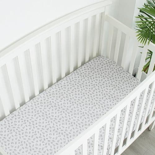 Crib Sheets Fitted for Boys and Girls, 2 Pack Crib Sheet Fits for Standard Crib Mattress, Neutral Toddler Bed Sheets, Lovely Print, 52”X 28” thumbnail 5