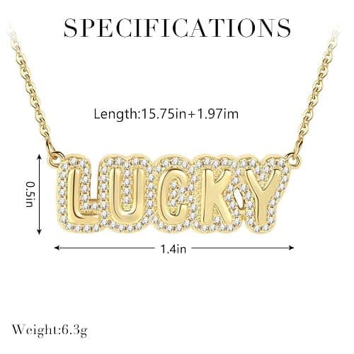 SEIZOO Custom Name Necklaces for Women Personalized 18K Gold Plated Nameplate Customized Jewelry Gift for Women thumbnail 5