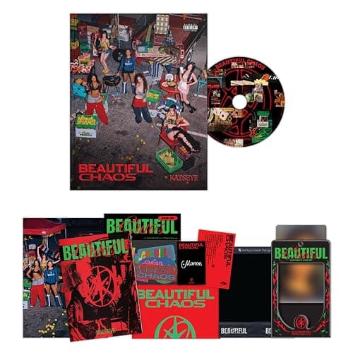 KATSEYE BEAUTIFUL CHAOS BEAUTIFUL Ver. Photobook + Photocard + Folded Poster + Postcard + Sticker Pack Mini Zine - Image 1
