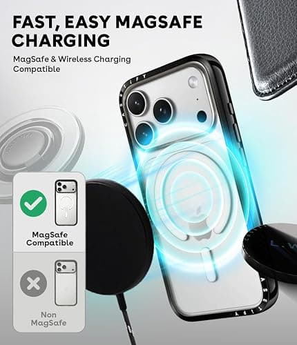 CASETiFY for iPhone 17 Case - Compact Compatible with MagSafe | Slim and Sleek | 4ft. 2x Military Grade Drop Protection | Eleanor by Ivory Paper Co | Black thumbnail 6