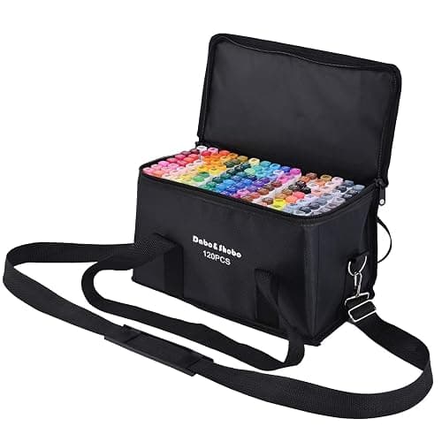 Dabo&Shobo 120 Colors Alcohol Drawing Markers, Dual Tip Art Markers, Fine & Chisel Tip, Chisel Coloring Marker For Adult Coloring - Image 1