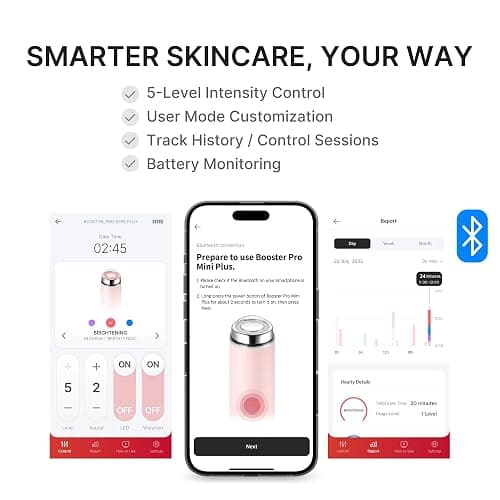 medicube Mini Booster Pro Plus | Facial Device for Radiant, Calming, and Bouncy-Looking Skin | Red, Blue, Purple 3-Mode | Portable Korean Skincare Device, At Home Care | Pink thumbnail 8