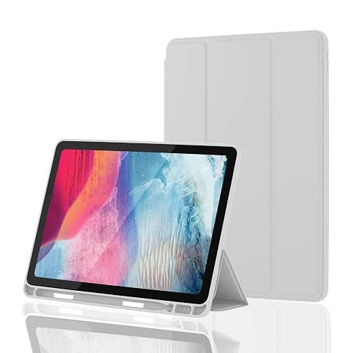 Case for iPad Air 3 Case 2019 with Pencil Holder Ultra Slim Soft TPU Back Cover with Auto Sleep/Wake Full Body Protective Smart Case for iPad Air 3rd Generation 2019/iPad Pro 10.5 2017 (Gray) - Image 1
