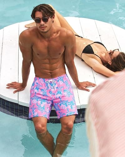 SURF CUZ Mens Swim Trunks with Compression Liner Swim Shorts 7" Swimming Trunks Stretch 7 Inch Swim Suits Quick Dry thumbnail 2