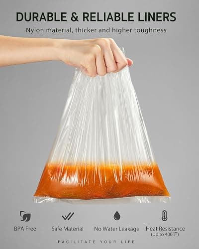 Syntus Slow Cooker Liners, 30 Count Cooking Bags Large Size Disposable Pot Liners Plastic Bags, Fit 3QT to 8QT for Slow Cooker Cooking Trays, 13"x 21", 30 Liners thumbnail 4