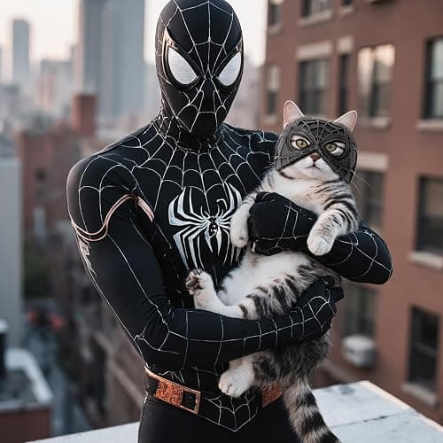 Yipintang Cat Bat Mask Halloween Costumes Accessories for Cats, Cat Bat Cosplay Apparel (Medium, Black Spider) thumbnail 5
