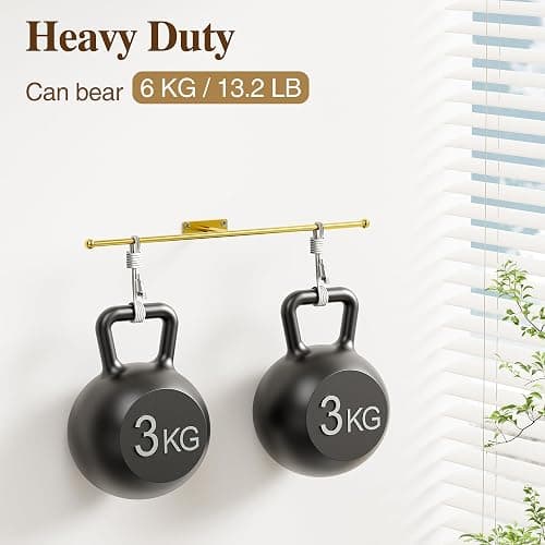 Josmimic Wall Hanging Jewelry Organizer: 12.6'' Necklace Holder for Earring, Bracelet, Rings, Hairband, Glasses, Gold 2-Pack, Screws Included thumbnail 6
