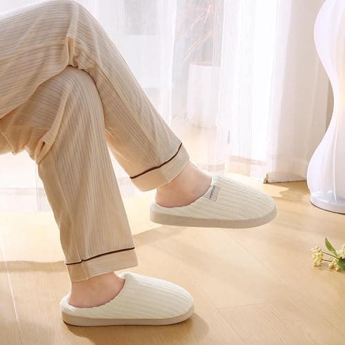 HUXMEYSON Slippers for Women, Warm Memory Foam Comfy House Slippers with Anti-Skid Rubber Sole for Indoor and Outdoor thumbnail 8