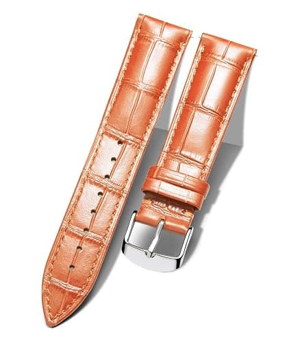 BINLUN Quick Release Leather Watch Straps Replacement Watch Bands Smart Watch Strap Crocodile Pattern in 10 Colors 13 Sizes with Silver/Gold/Rose-Gold Buckle for Men Women(10mm-24mm) - Image 1