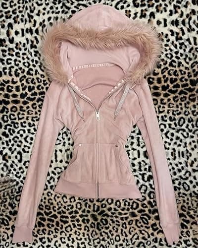 Women Y2K Grunge Hoodies Rivet Long Sleeve Zipper Pockets Sweatshirt Harajuku Aesthetic Hooded Outwear thumbnail 2