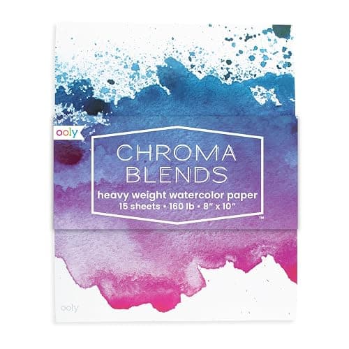 Ooly Chroma Blends Acid-Free Watercolor Paper Pad 8 x 10 Inches - 15 Sheets - Image 1