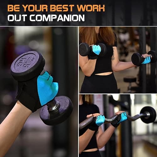 Sunnex Gym Gloves - Fingerless, Breathable Workout Gloves for Weightlifting, Cycling & More thumbnail 7