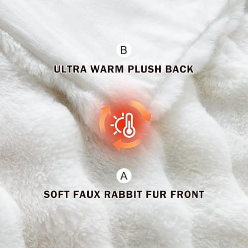 EMME Bubble Decke Sofa Kuscheldecke Kaninchen Plüsch Dicke Decke, Wohndecke Flauschig Sofaüberwurf Couchdecke, Fleecedecke, Flauschige Wohndecke für Couch thumbnail 4