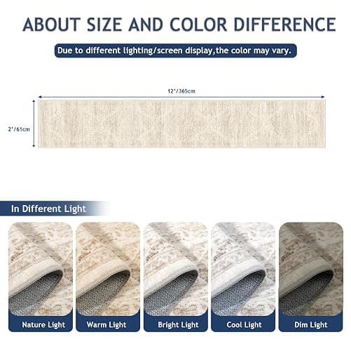 2x12 Runner Rug for Hallways Non-Slip Long Rug Runners,Boho Vintage Washable Kitchen Runner Rugs, Stain Resistant Soft Carpet Runners for Hallway 12ft Entryway Rug thumbnail 2