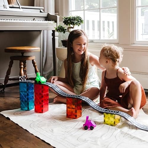 MAGNA-TILES Downhill Duo 40-Piece Magnetic Construction Set, The Original Magnetic Building Brand thumbnail 4