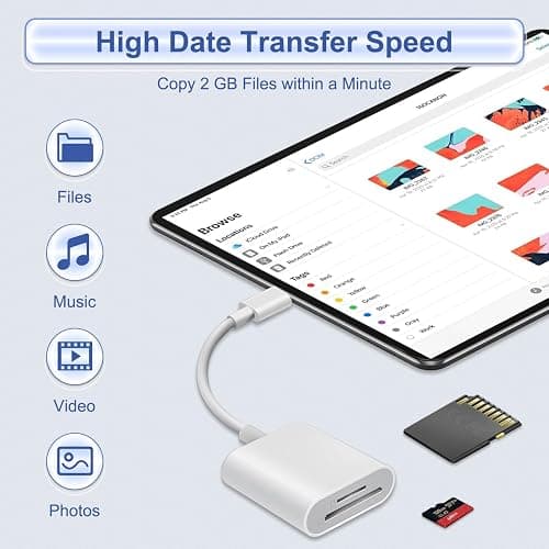 SD Kartenleser USB C für iPhone 17/16/15, 2 in 1 USB C auf SD/Micro SD Card Reader Kartenlesegerät Typ C Speicherkartenleser Adapter für iPad Pro/Air, Samsung Galaxy Serie,Laptop und mehr Typ C-Geräte thumbnail 4