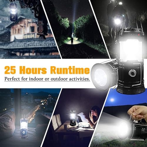 Collapsible Portable LED Camping Lantern XTAUTO Lightweight Waterproof Solar USB Rechargeable LED Flashlight Survival Kits for Indoor Outdoor Home Emergency Light Power Outages Hiking Hurricane 4-Pack thumbnail 4