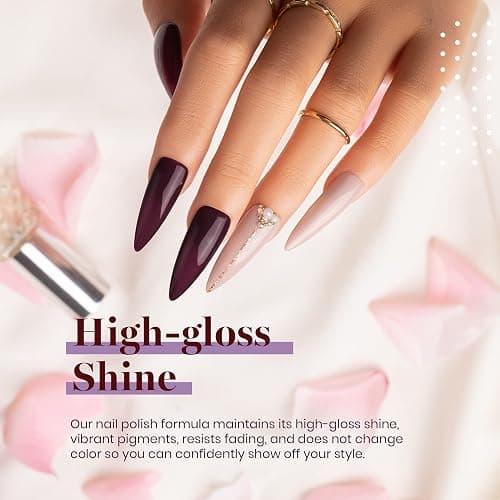 Beetles Winter Gel Nail Polish Set Burgundy Red Gel Nail Polish Soak Off Nail Uv Lamp Gel Nail Kit Nail Art Design Christmas Gifts for Girls thumbnail 6