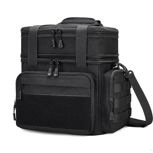 Gafetrey Tactical Lunch Box for Men, Insulated Lunch Bag Adult, Thermal Lunchbox Leakproof Waterproof Cooler Bag, Large Lunch Pail for Work Office Camping Travel (Black) - Image 1