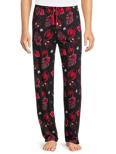 Marvel Spider-Man Men's Miles Morales Mask Allover Print Adult Sleep Bottoms Pajama Pants - Image 1