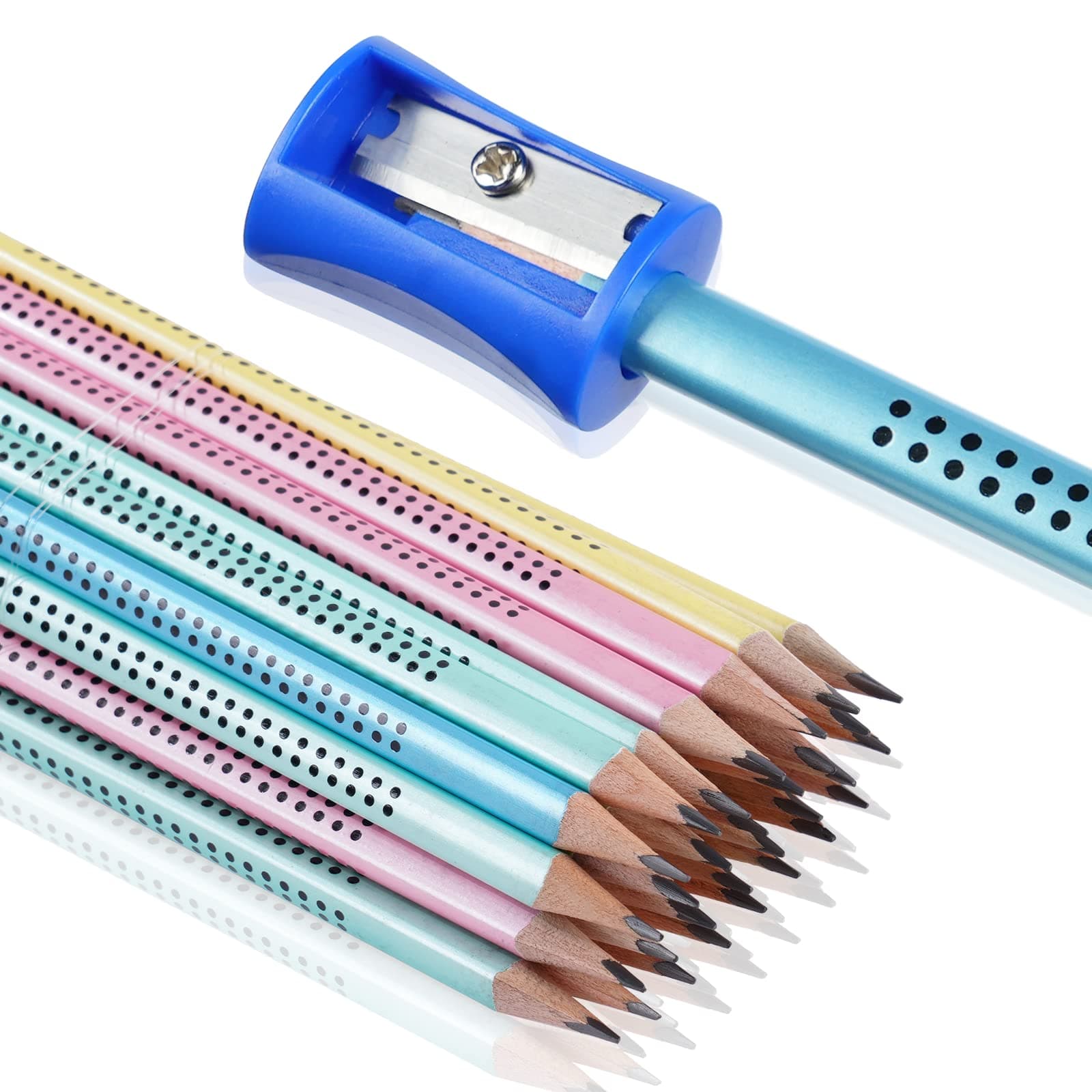 OFFCUP HB Pencils, 30 Pcs Rubber Pre-Sharpened Writing Pens with Rubber End, 4 Pencil Holder, Pencil Sharpener for School Kids, Handwriting and Drawing thumbnail 5