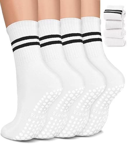 BLONGW Pilates Socks with Grips for Women, Non-Slip Yoga Athletic Socks for Barre Barefoot Workout Hospital - Image 1