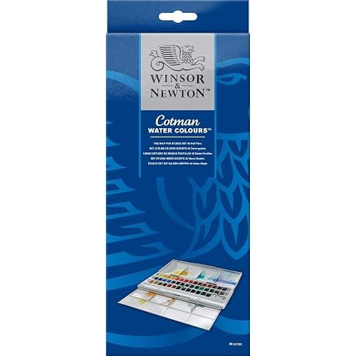 Winsor & Newton Cotman Watercolor Paint Set, Studio Set, 45 Half Pan w/ Brush thumbnail 3