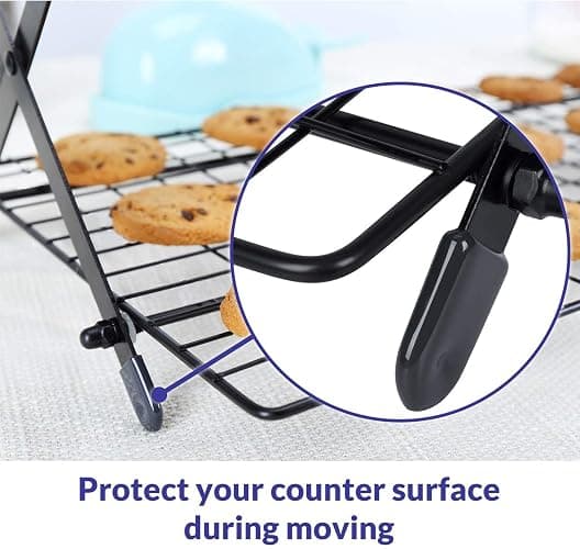 Geesta 2/3/4-Tier Upgraded Collapsible Cooling Rack with Adjustable 3 Setting Design Stackable Roasting Cooking Drying Wire Cooling Rack for Cookies Baking Gifts for Women thumbnail 5