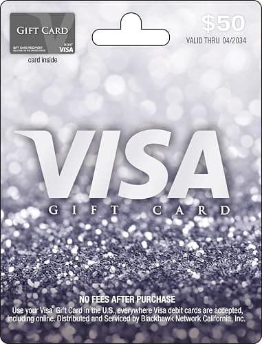 Visa Physical Gift Card $50 (plus $4.95 Purchase Fee) - Image 1