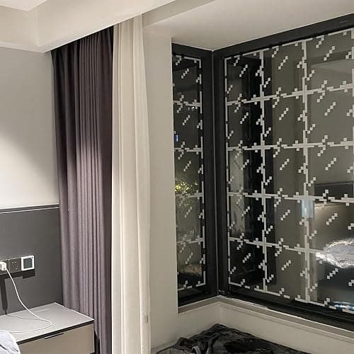 16Pcs Modern Pixel Pattern Window Privacy Film,Self-Adhesive Glass Sticker, Geometric Design,33x33cm thumbnail 7