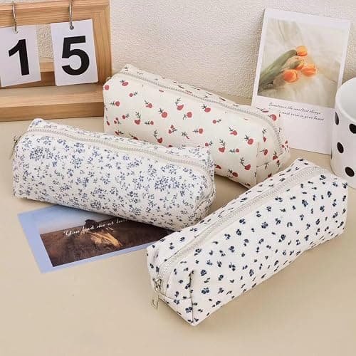 OZAOZ Cute Pencil Case Aesthetic Student Pencil Pouch Coin Pen Pouch Cosmetic Bag Office Stationery Organizer For Kids Teen School (Z-Pink flower) thumbnail 7