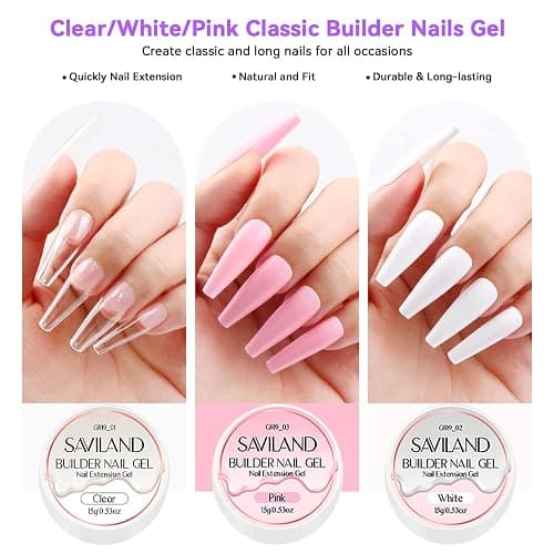 Saviland Acrylic Nail Kit with Drill – Nail Kit Acrylic Set for Nails Extension with Brush Gel Polish Builder Nail Gel Portable U V Light for Home DIY thumbnail 5