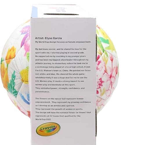 Icon Sports Officially Licensed U.S. Soccer Federation Size 5 Soccer Ball | Crayola & Fox Sport Collaboration Flower Ball by Elysa Garcia (NO Ball Box) thumbnail 3