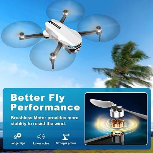 GPS Drone with Camera for Adults, 2K HD GPS Drones with Auto Return, Follow Me, Circle Fly, Waypoint Fly, Optical Flow, Brushless Motor, Foldable 5G Transmission FPV Quadcopter thumbnail 7