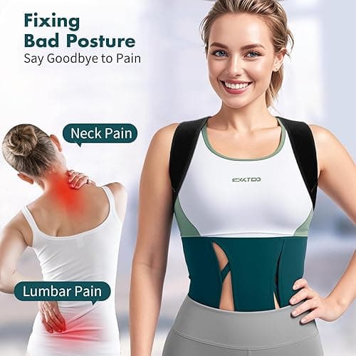GROKIE Posture Corrector for Women and Men – Adjustable Back Brace for Posture Support,Comfortable and Breathable Back Straightener for Pain Relief (Medium/Large) - Image 1