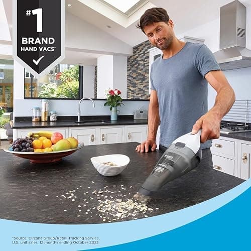 BLACK+DECKER dustbuster Cordless Handheld Vacuum, Portable Car Vacuum Cordless Rechargeable, Wall Mount, Strong Suction QuickClean (HNVC215B10) thumbnail 2
