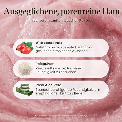 Arencia Fresh Rosehip Rice Mochi Cleanser – Sanftes Peeling 2-in-1 Gesichtsreinigungsmittel & Maske mit Hagebutte, Aloe Vera & Kamille für Alle Hauttypen, 120 g thumbnail 5
