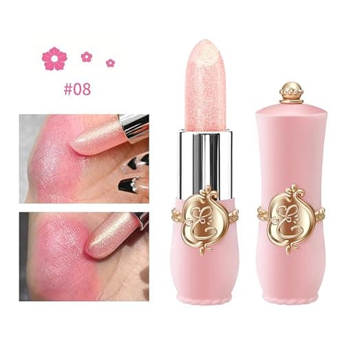 BestLand 3 Pcs/Set Flower Jelly Lipstick Set Temperature Change Moisturizer Long Lasting Nutritious Glossy Shine Lip Balm Magic Gold Crystal PH Color Change Lip Gloss for Women thumbnail 3