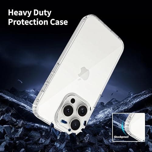 XNXA for iPhone 15 Pro Case Clear, Anti-Yellowing 6.1 Inches Slim Fit Heavy Duty Protection Wireless Charging Compatible Lightweight TPU and PC Shockproof Anti-Slip Transparent Protective Phone Cover thumbnail 3