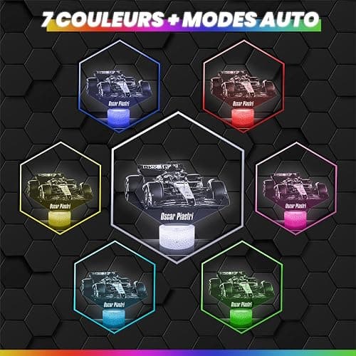 Lampephoto.fr - Lampe Oscar Piastri Pilote F1 Veilleuse 3D Formule 1 | Fait en France, Socle et Format au Choix, Luminosité Ajustable, Piles/USB, Gravure HD au Laser, Idée cadeau Homme fan de F1 thumbnail 5