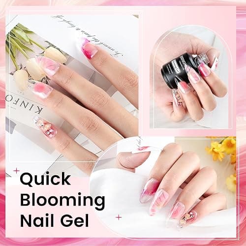 JODSONE Blooming Clear Gel Nail Polish, 15ml for Spreading & Watercolor Effects, Floral Nail Art Design, U V & LED Cure, Light Up Your Nail Life thumbnail 2