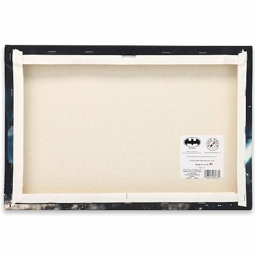 Open Road Brands DC Comics Bat Signal Over Gotham City Gallery Wrapped Canvas Wall Decor - Vintage Batman Wall Art for Man Cave or Movie Room thumbnail 4