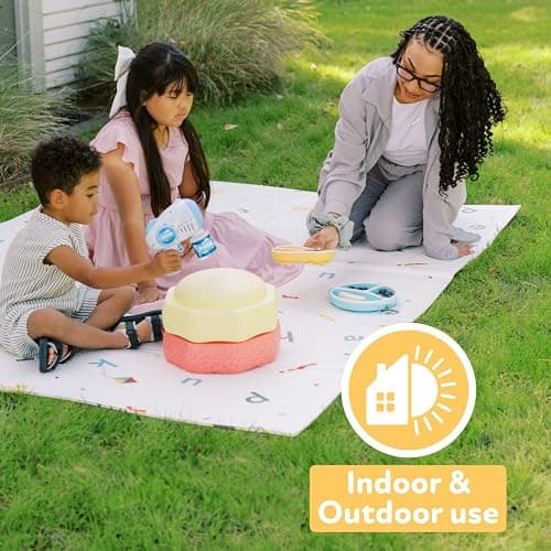 Nuby Foldable Reversible Baby Play Mat, 150 x 200 cm, XXL, 0M+, Rainbow | Waterproof Floormat, Easy to Clean with 2 Designs, Folds up for Easy Storage, Perfect for Fun Safe Baby & Toddler Play thumbnail 6