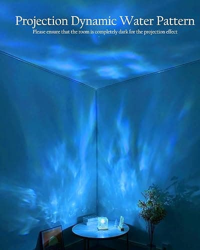 Deogos Lava Lamp,5.1 inch Ocean Wave Projector Light Northern Lights Cube Aurora Glow Sunset Lamp,16 Colors Gradual Rotating with Remote Control for Bedroom Living Room and Game Room Decor thumbnail 4
