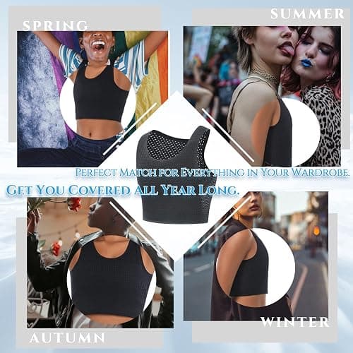 LGBT UNICORNS Chest Binder, Pullover Design Binder Trans, Moisture-Wicking, with 1PC Fragrance Card & 1PC Sticker, Black thumbnail 7