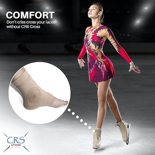 CRS Cross Ankle Malleolar Gel Sleeves. One Pair of Premium Padded Skate Socks to Cushion and Protect Ankle Bone for Figure Skating, Hockey, Inline, Roller, Skiing or Boots. (One Size Fits Most) thumbnail 8