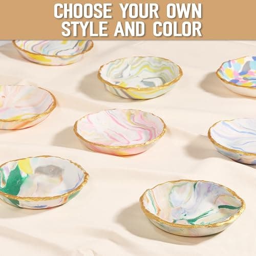 Patemby Make Your Own Clay Jewelry Bowls Arts and Crafts Kit for Teen Girl, DIY Clay Jewelry Dish Kit, Polymer Clay Crafts for Girls, Fun Birthday Gift for Teens Girls Kids Ages 8 9 10 11 12 Years Old thumbnail 6